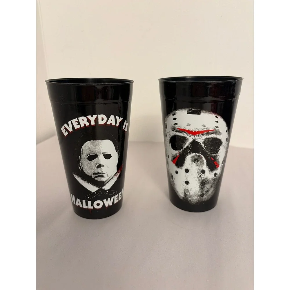 Universal Horror Plastic Cups Unisex 22oz Black Michael Myers Jason Halloween